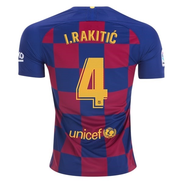 Camiseta Barcelona NO.4 I.Rakitic 1ª Kit 2019 2020 Azul Rojo